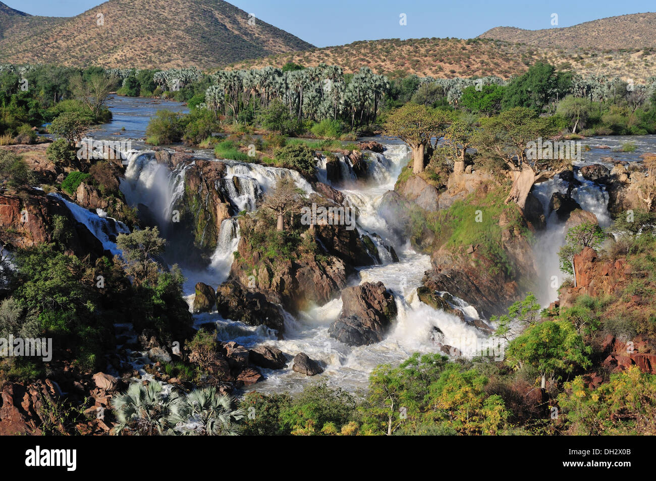 A Small Portion Of The Epupa Waterfalls In Namibia At Sunrise Stock 