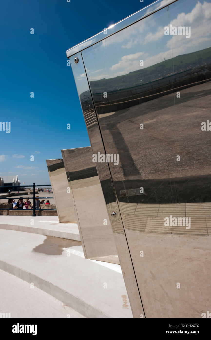 Reflective sculpture-North Wales. Stock Photo