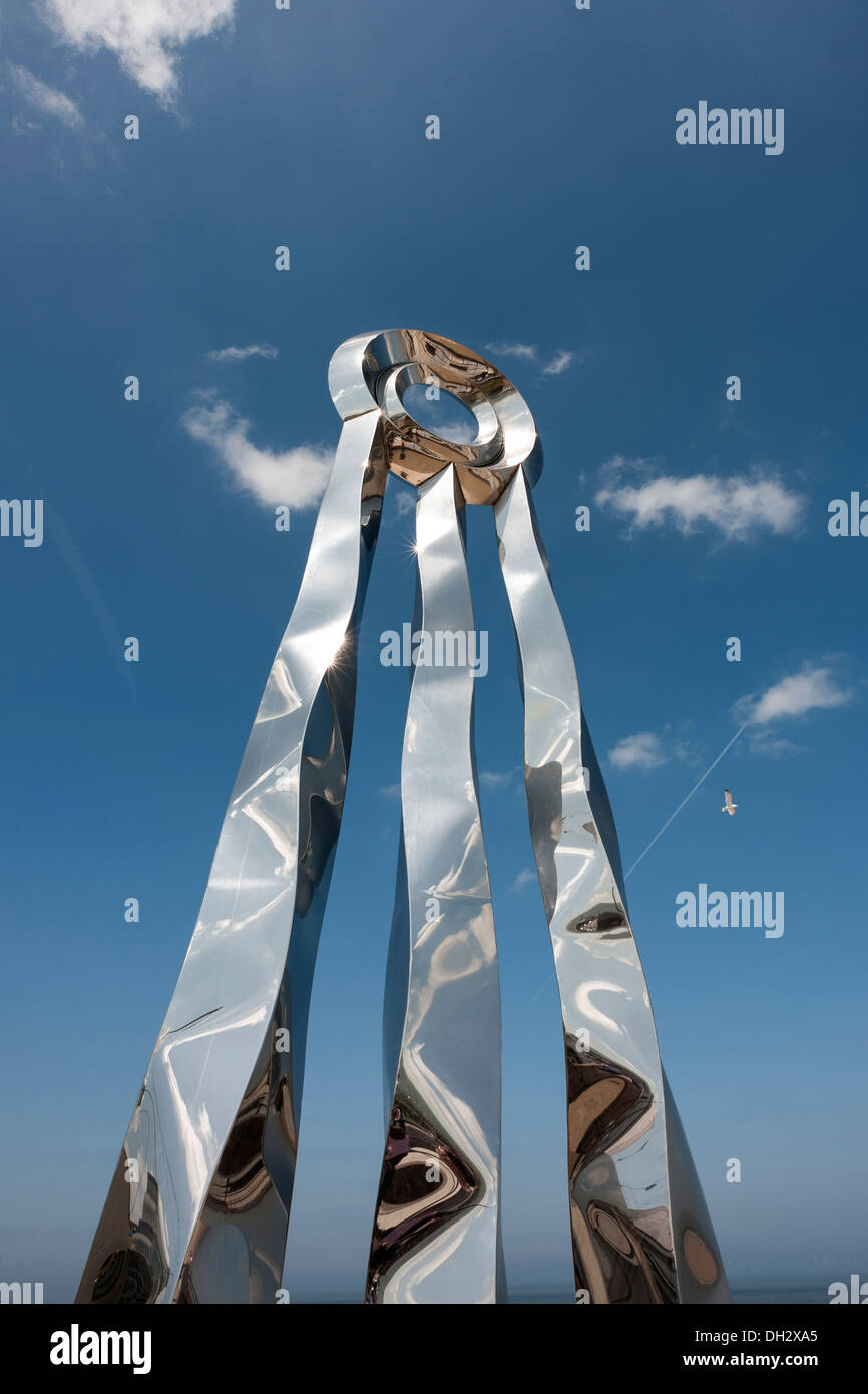 Sculpture on the Prestatyn promenade Stock Photo
