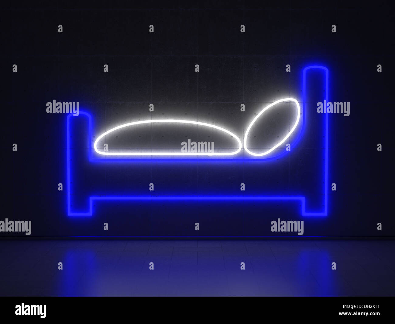 Bed Series Neon Signs Stock Photo Alamy