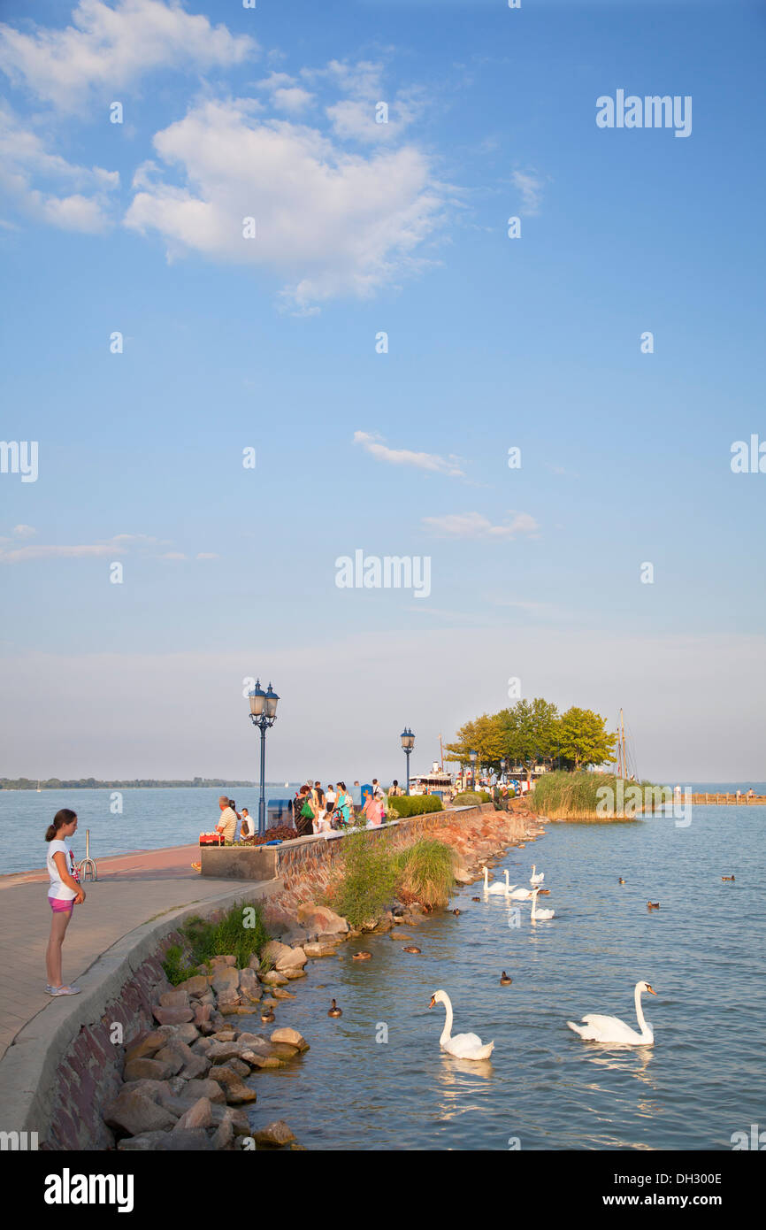 Ferry pier, Keszthely, Lake Balaton, Hungary Stock Photo
