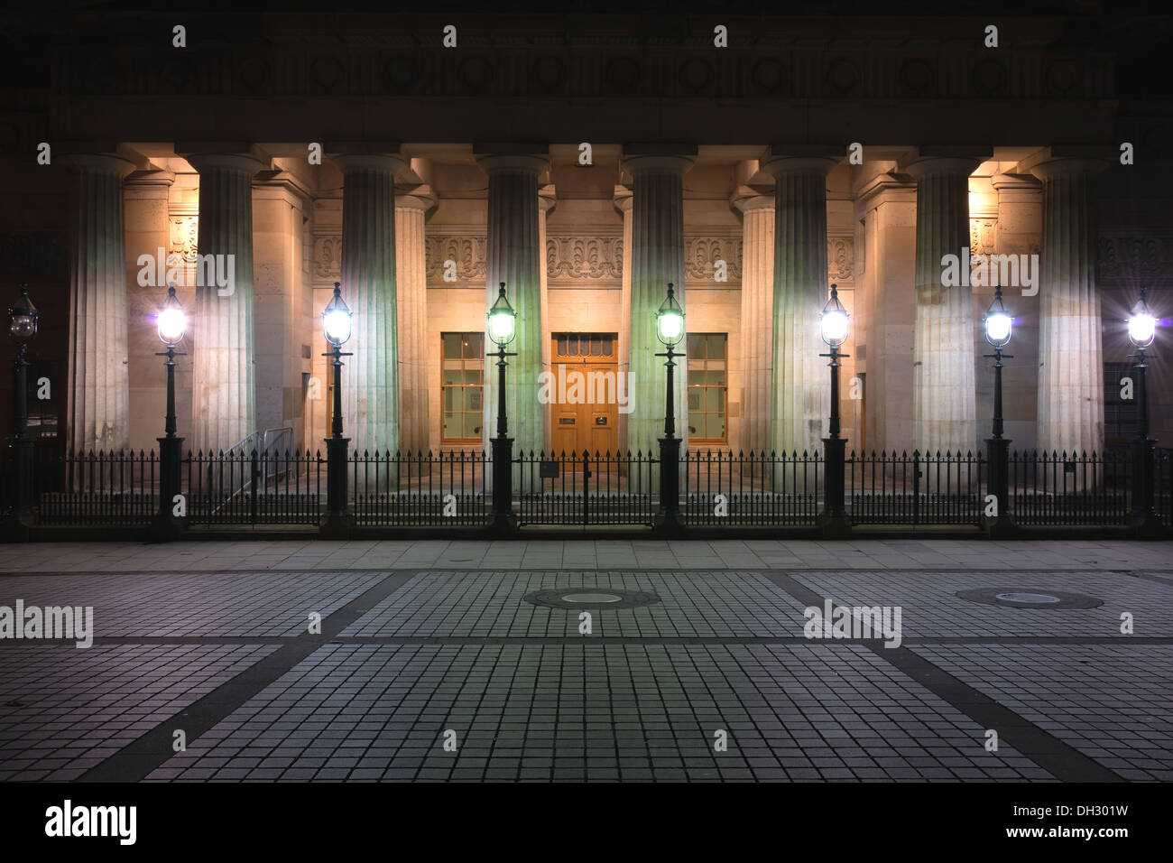 Royal Scottish academy at night. Stock Photo