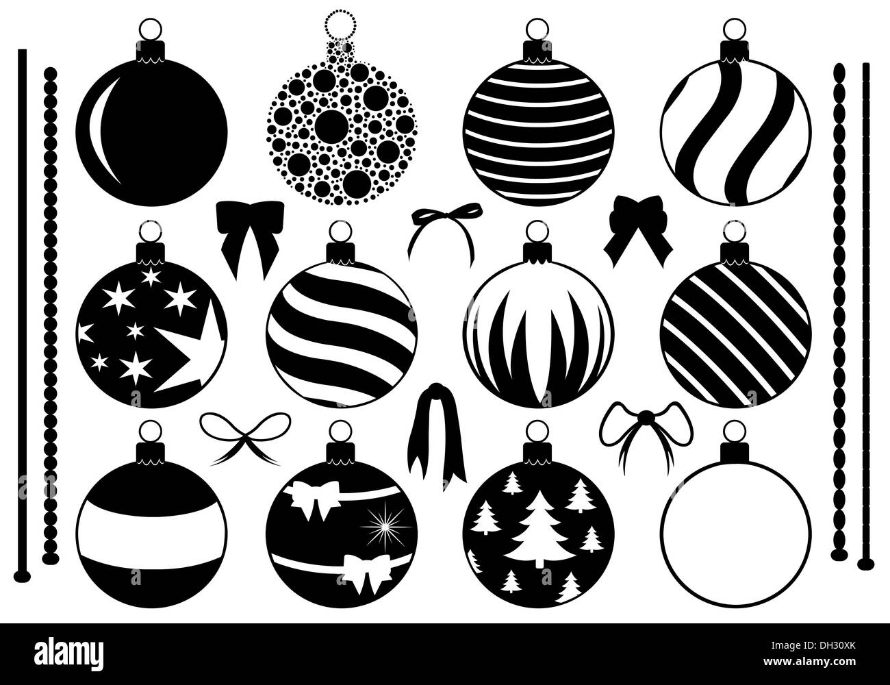 Set of different Christmas decorations Stock Photo Alamy
