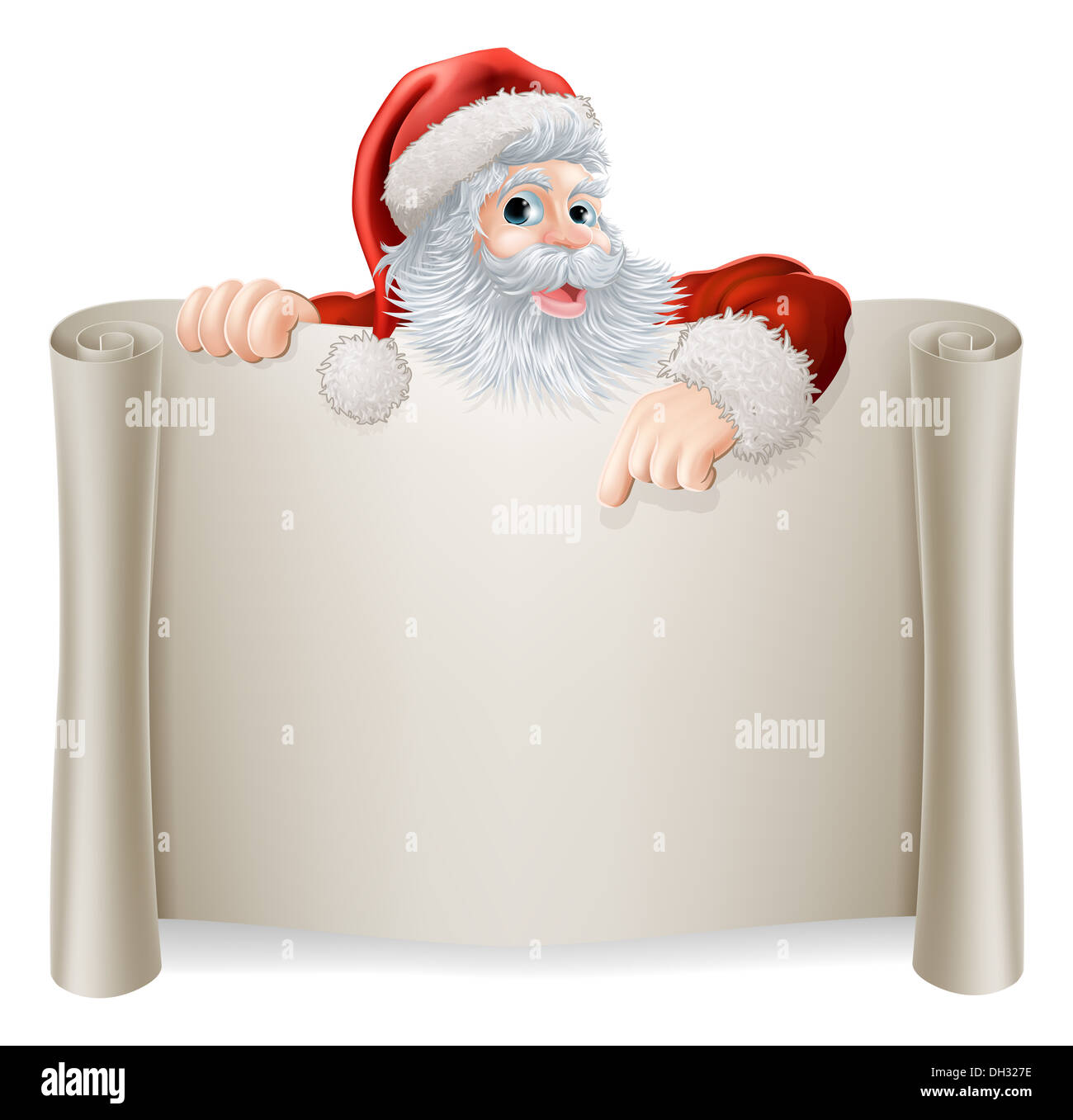 Christmas Vintage Santa Sign with a retro vintage style Santa pointing