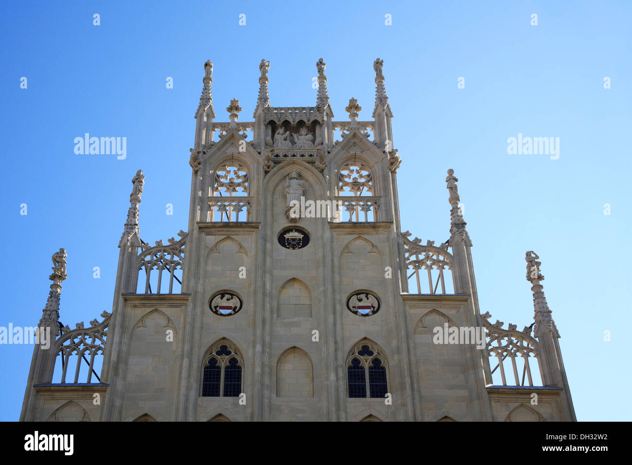 Germany, cathedral, town hall, gables, windows, Deutschland, Münster, Rathaus, Giebel, Fenster Stock Photo