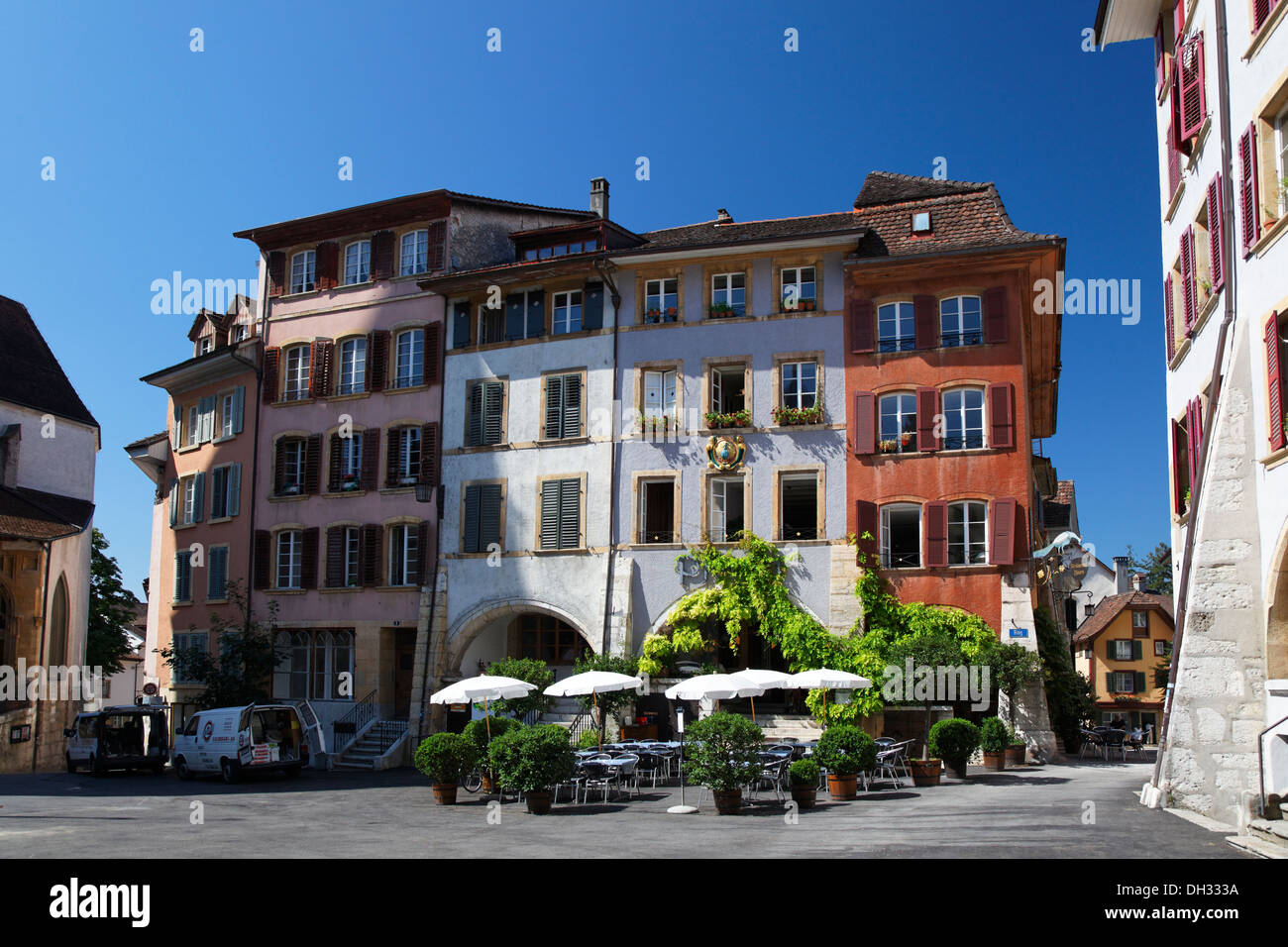 Switzerland, Biel, ring, square, houses, Schweiz, Biel, Ring, Platz, Häuser  Stock Photo - Alamy