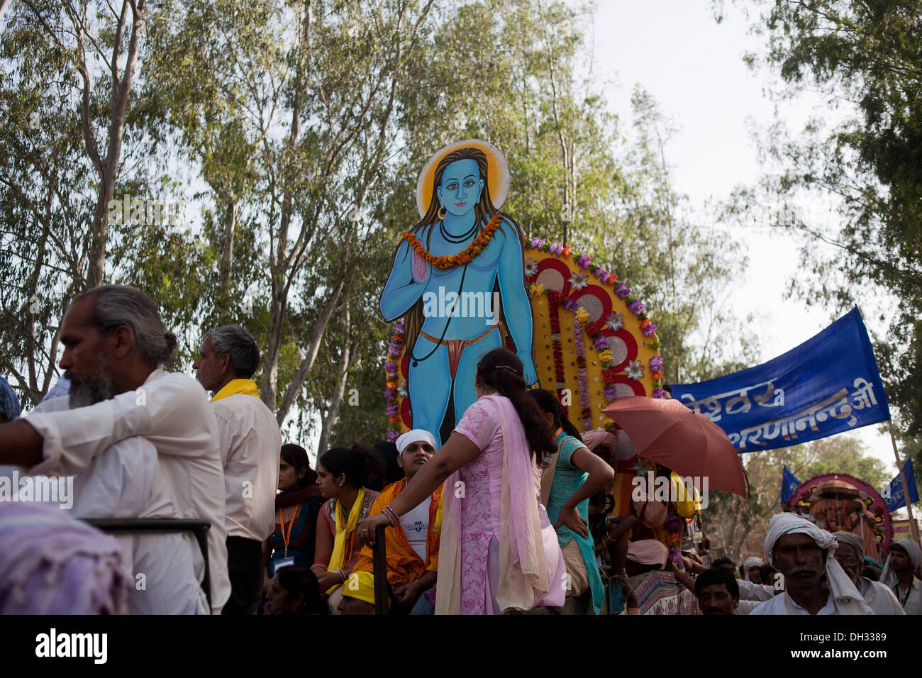 Procession of deities Kumbh Mela Haridwar Uttarakhand India Asia Stock Photo