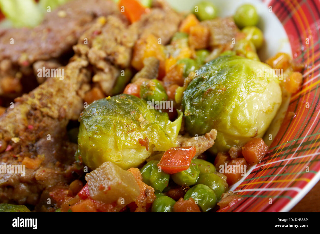 vegetables with spices and mincemeat Stock Photo Alamy