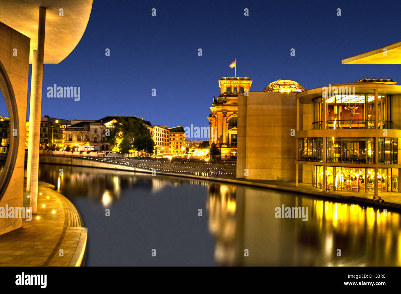 Berlin Reichstag at night Stock Photo