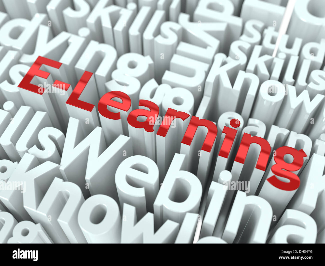 E-learning slogan. Conceptual design. Stock Photo