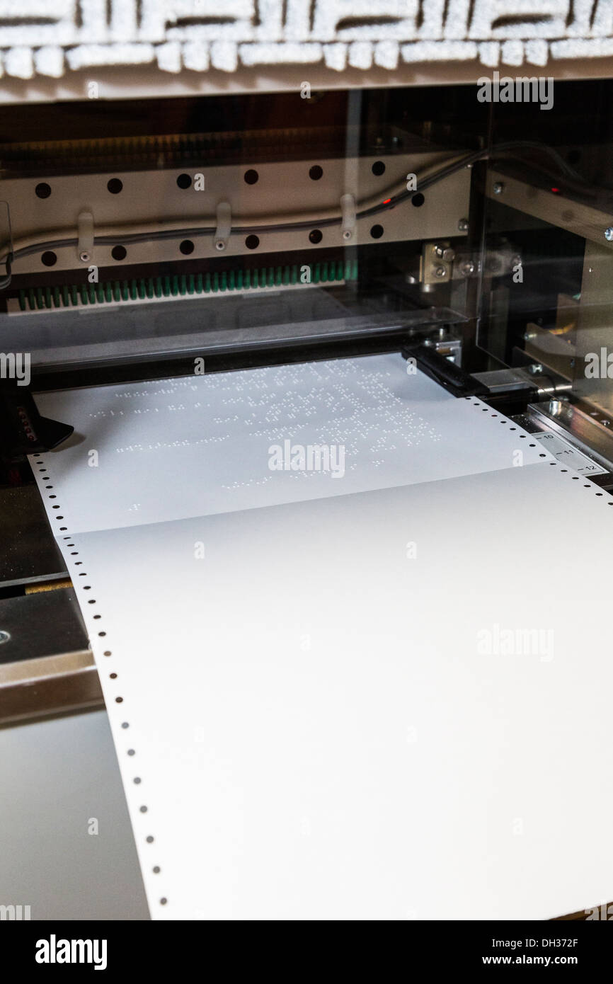 South Africa, Cape Town. A Braille Printer. Athlone School for the Blind. Stock Photo