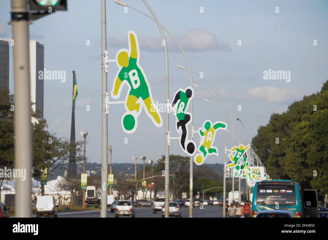 Brazil World Cup 2014 street advertising. Brasilia, Brazil. Stock Photo