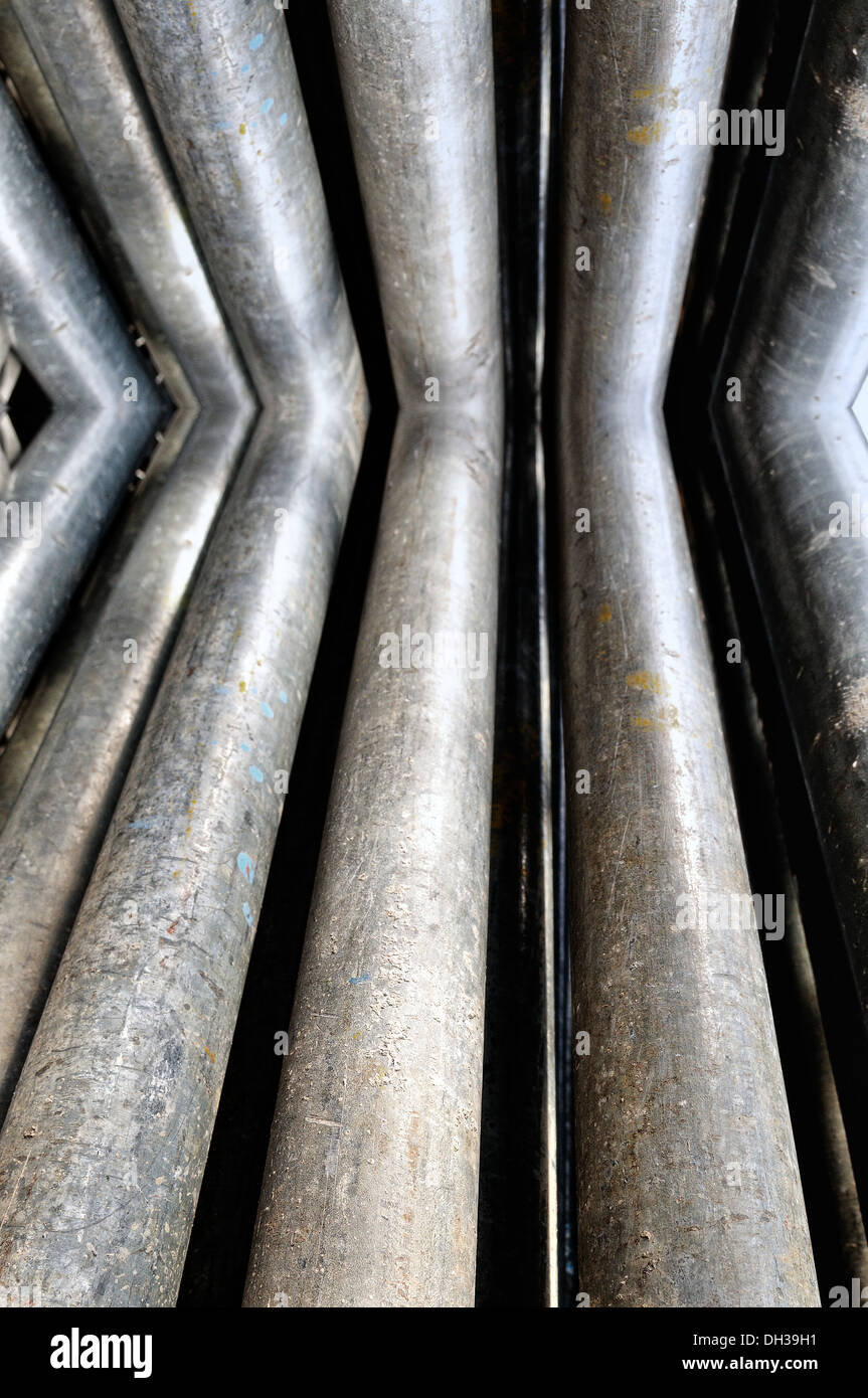 Angular metal pipes Stock Photo Alamy