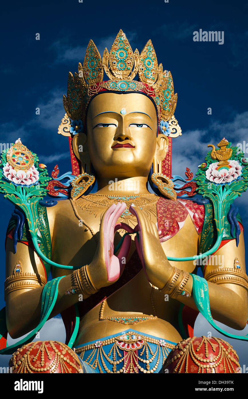 32 metre statue of Maitreya Buddha near Diskit Monastery facing down