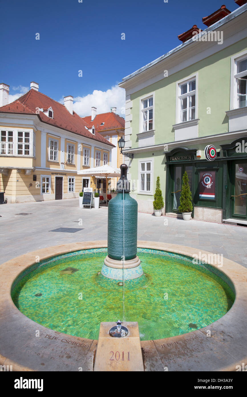 Fountain to commemorate Anyos Jedlik (inventor of soda water) in Stock