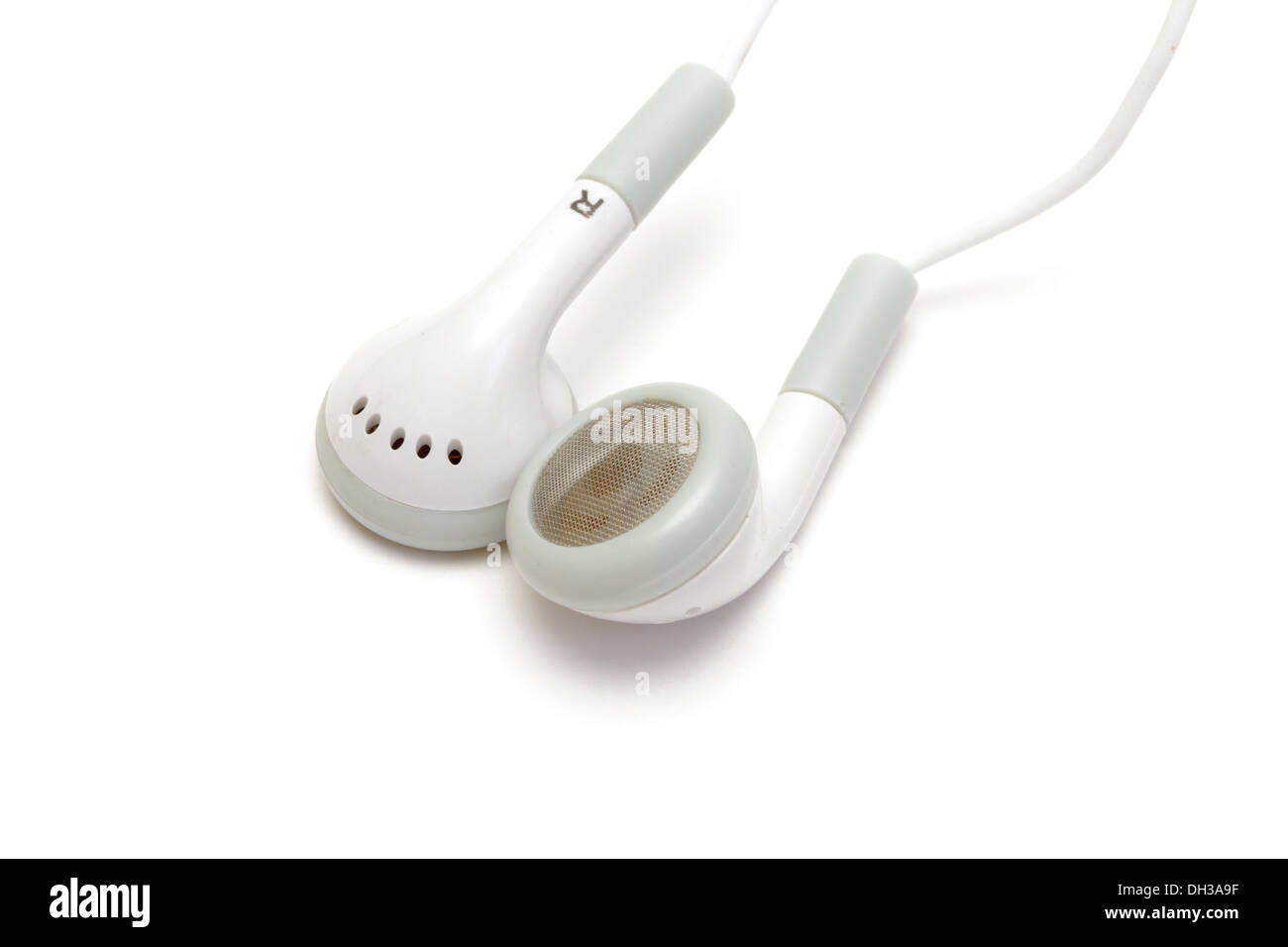 White earphones Stock Photo