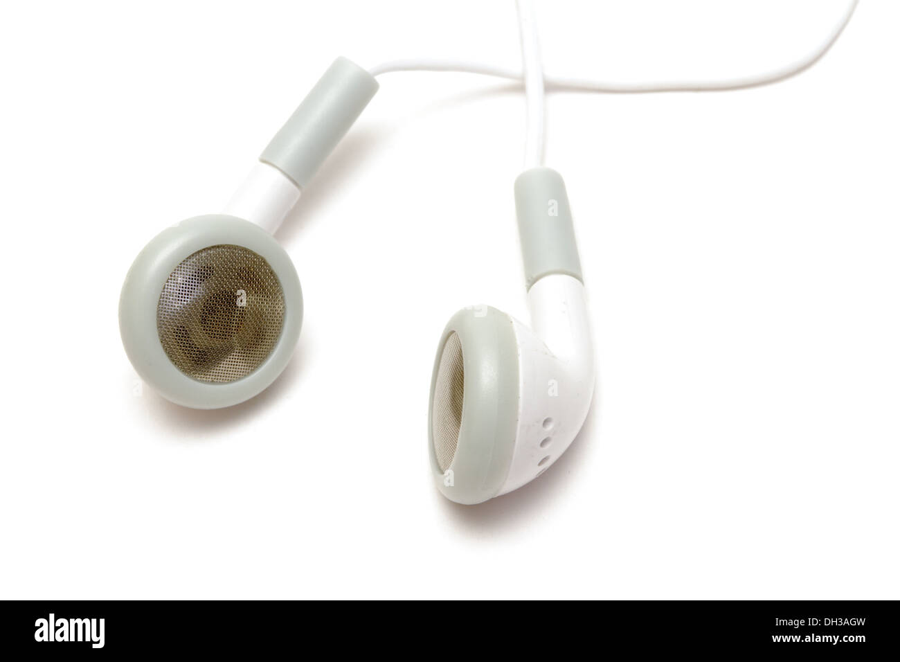 White earphones Stock Photo