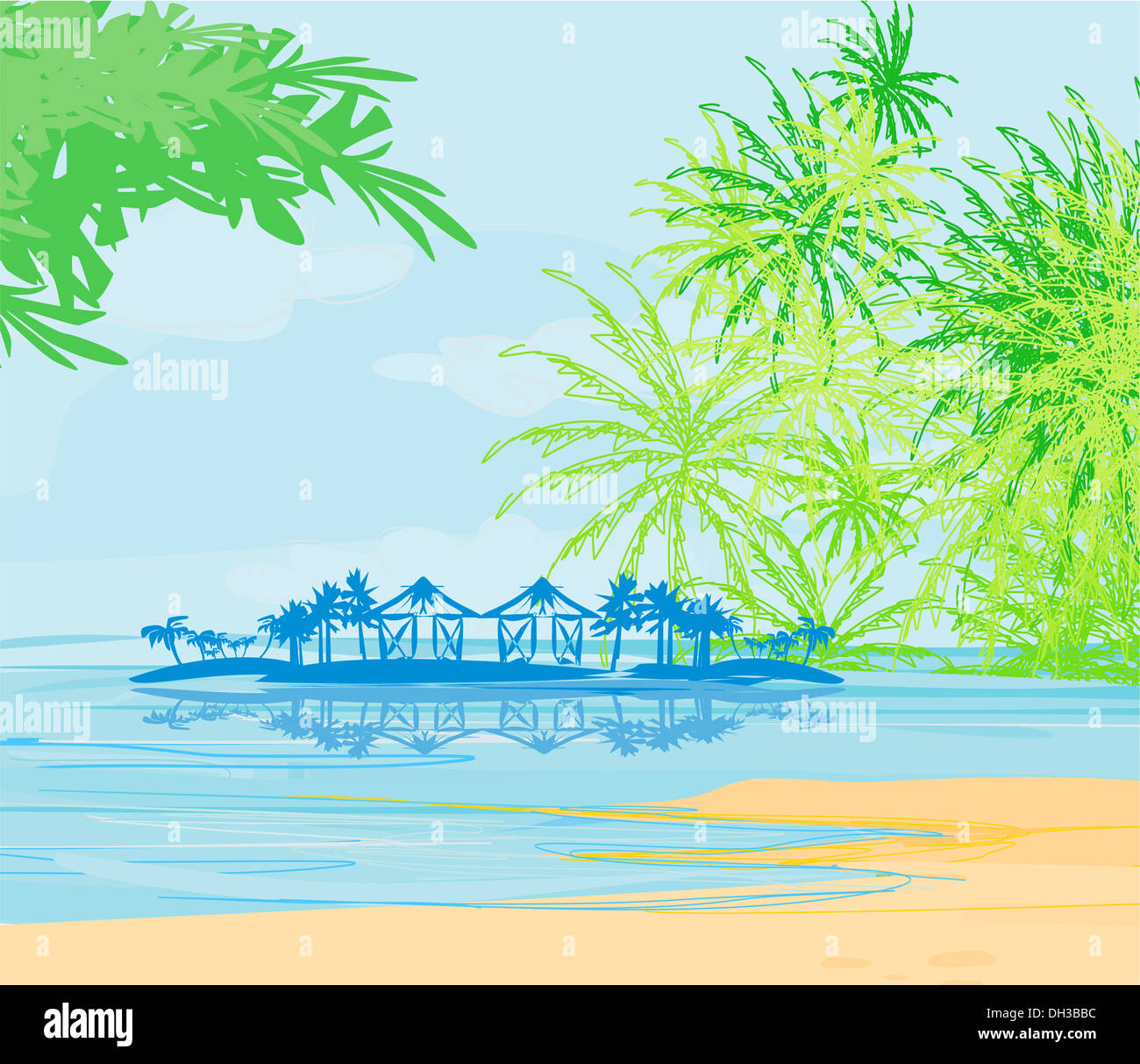 Vector illustration birds resting hi-res stock photography and images ...