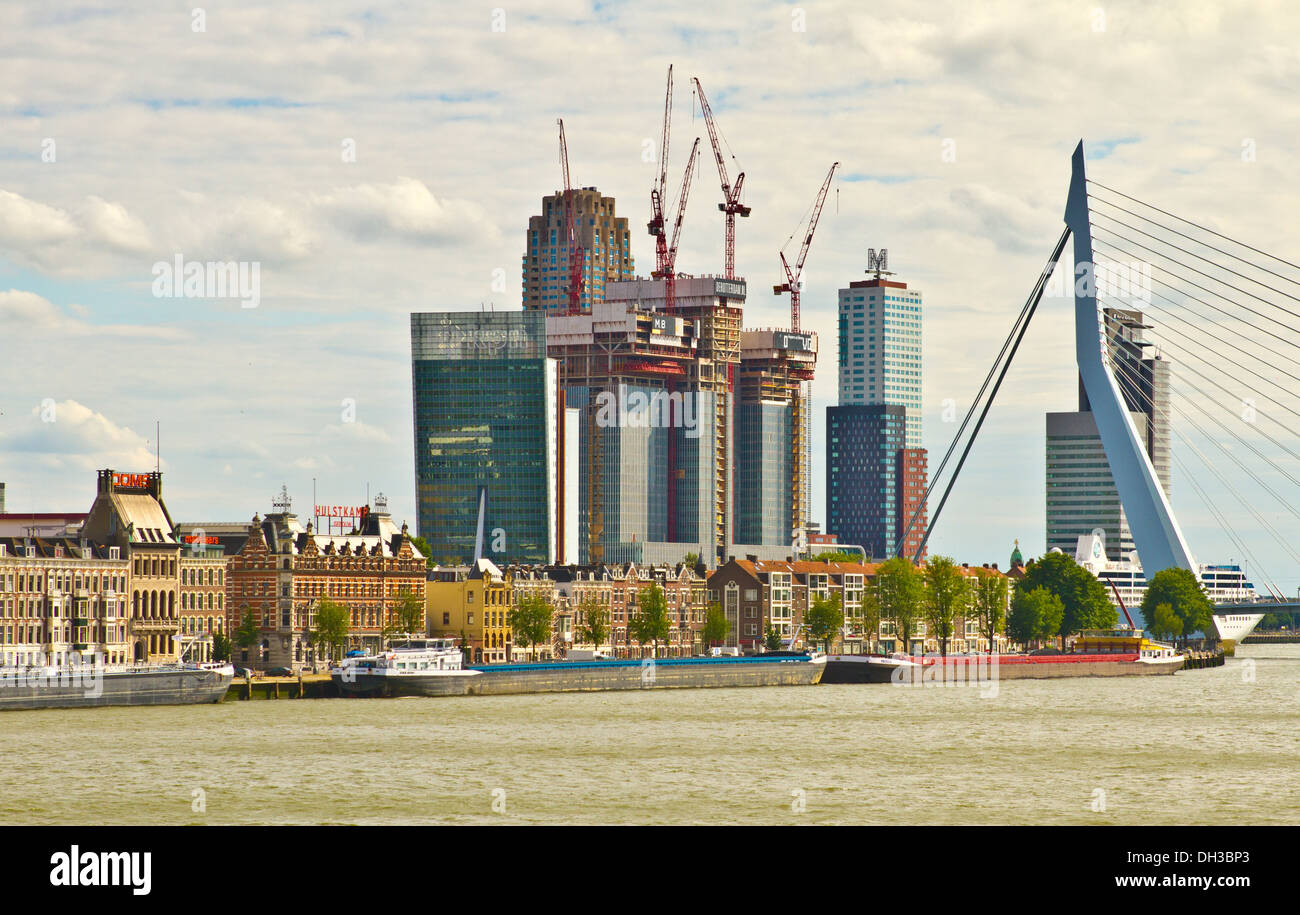 Rotterdam and the Erasmus bridge Stock Photo