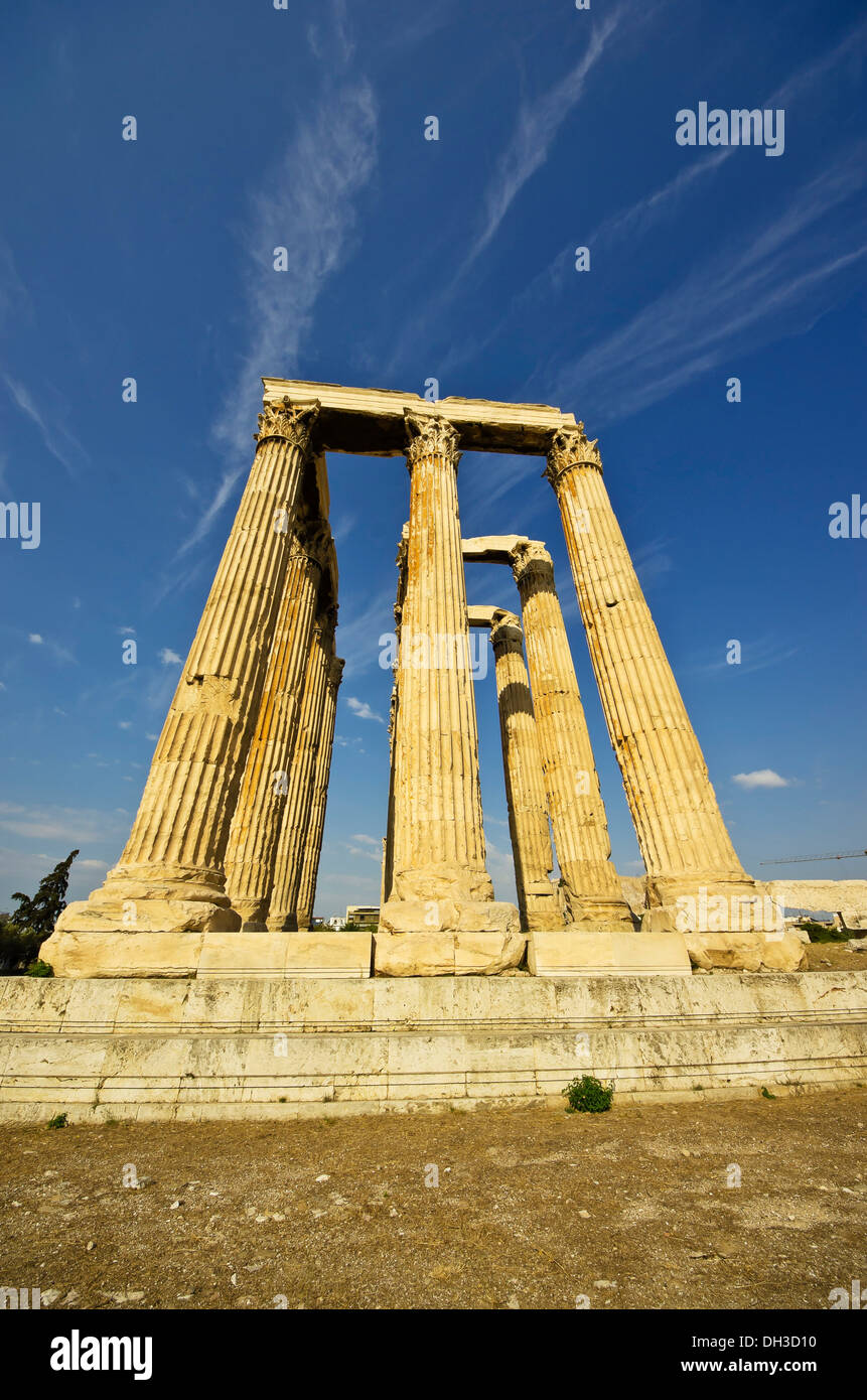 Temple of Olympian Zeus, Olympieion, Athens, Greece, Europe Stock Photo