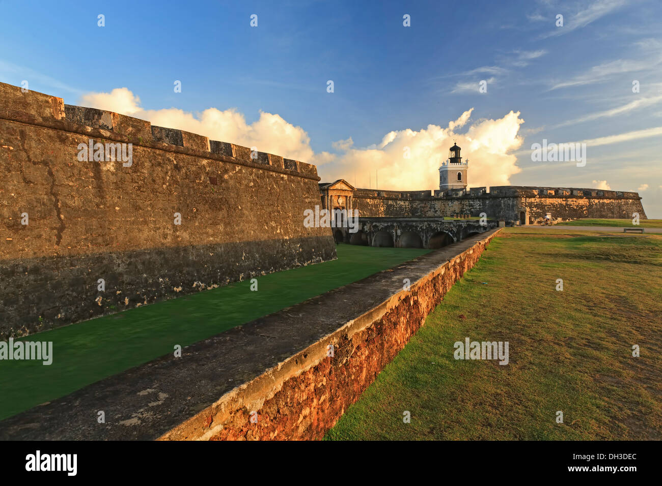 San Felipe del Morro Castle and lighthouse, San Juan National Historic Site, Old San Juan, Puerto Rico Stock Photo