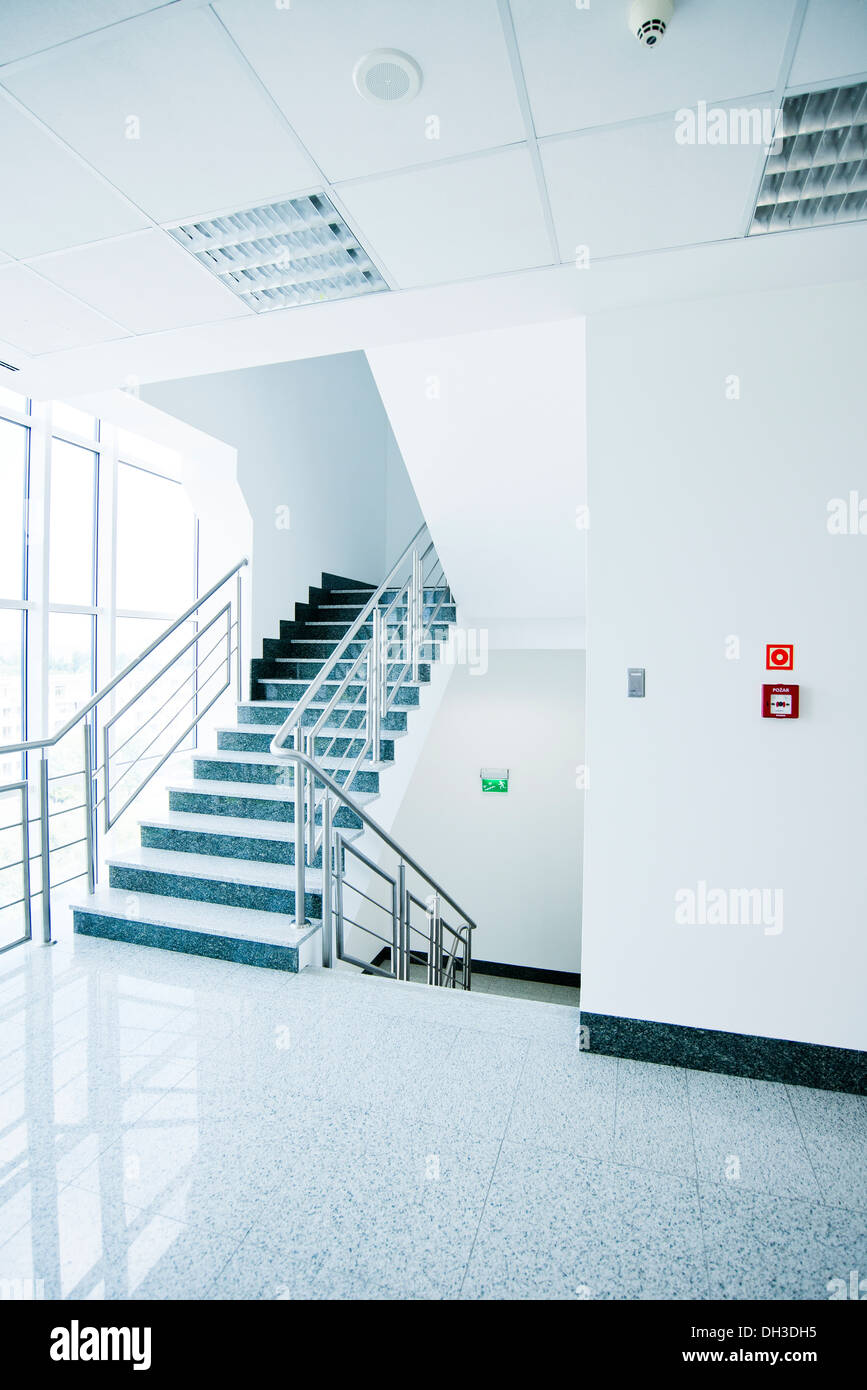 staircase - emergency exit in office building Stock Photo