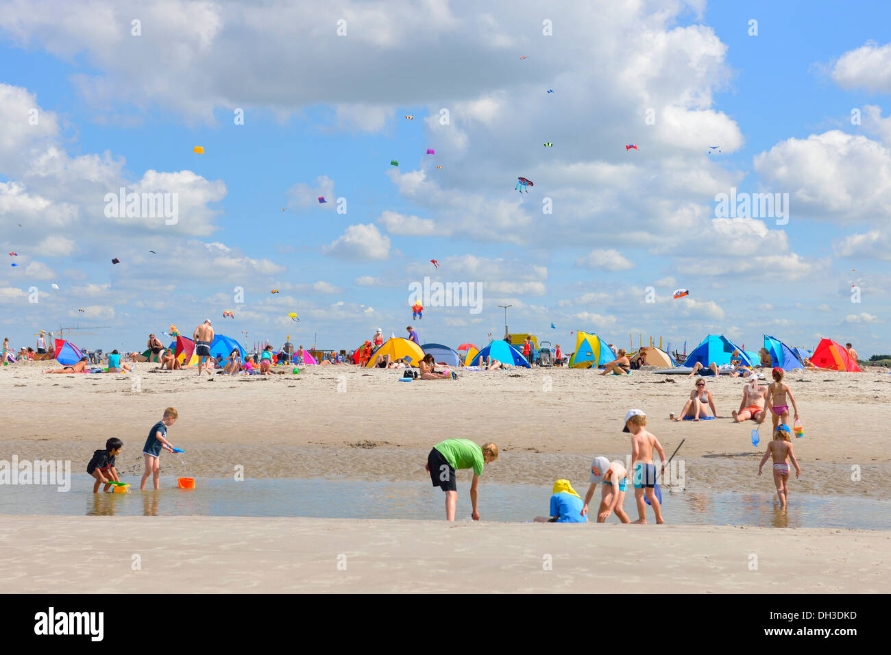 Beach of St. Peter-Ording, Kite Festival 2012, Schleswig-Holstein Stock Photo
