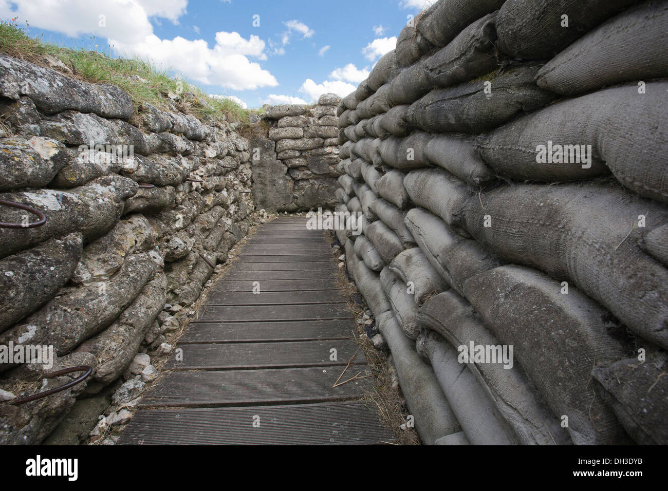 Walking head down through the trenches of death Stock Photo