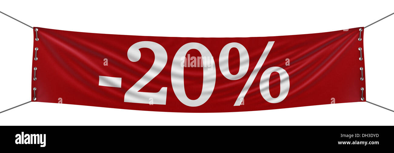 Big -20% Banner (clipping path included Stock Photo - Alamy