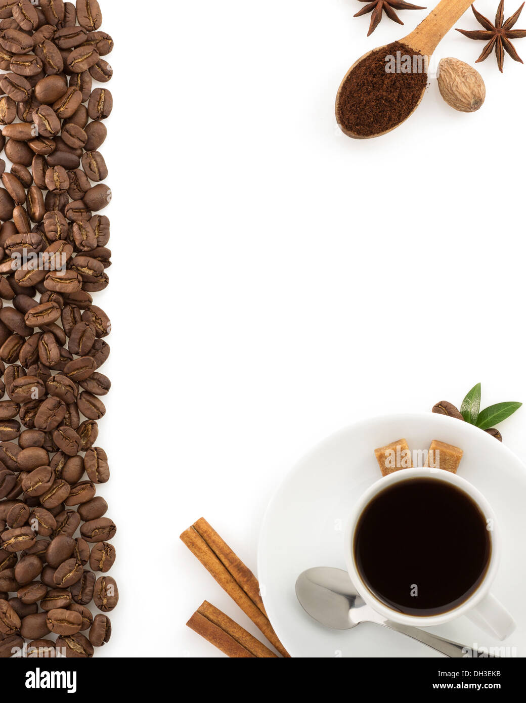 cup of coffee and beans isolated on white background Stock Photo - Alamy