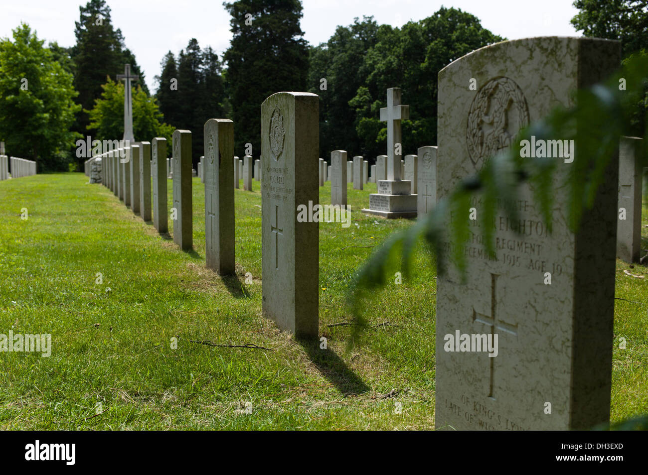 Commonwealth war graves at the Royal Victoria Netley military hospital cemetery  in Southampton Stock Photo