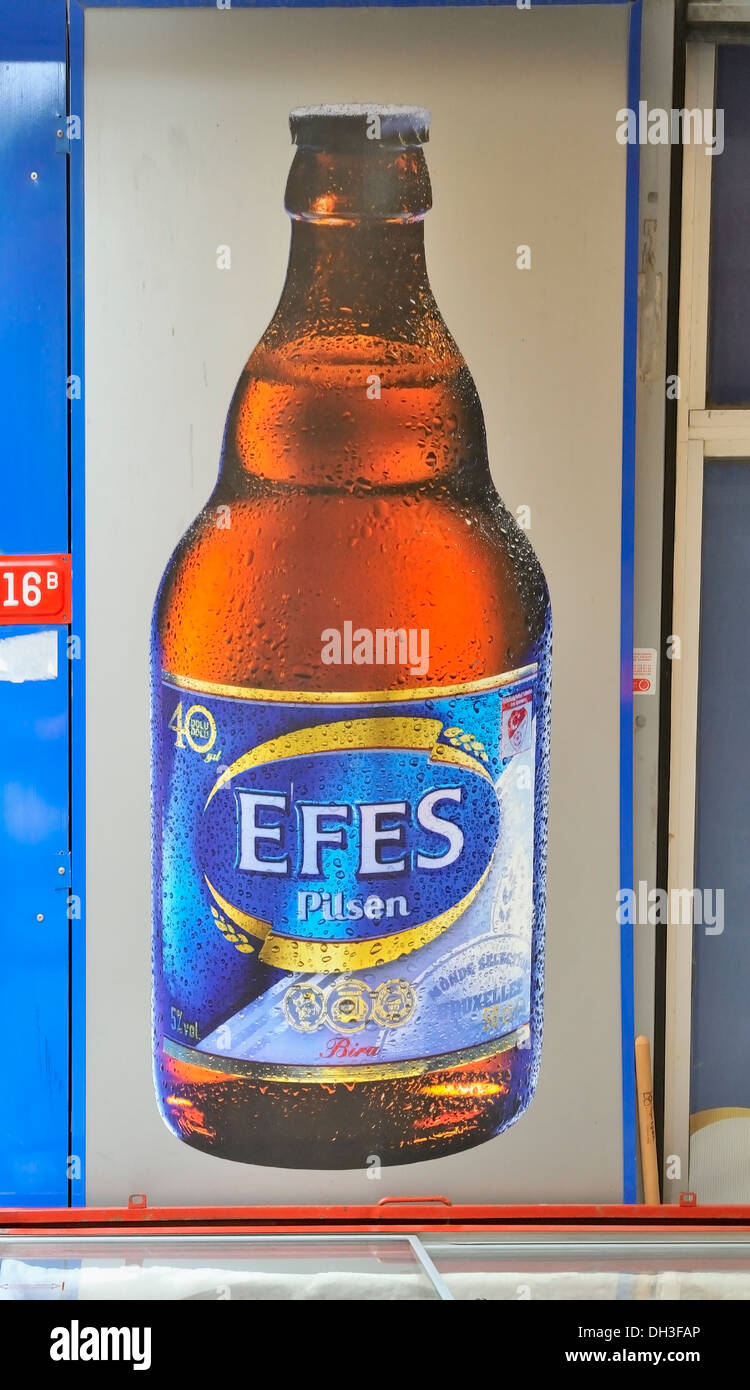 Efes beer sign, Istiklal  Caddesi, Istanbul, Turkey 130916 31610 Stock Photo