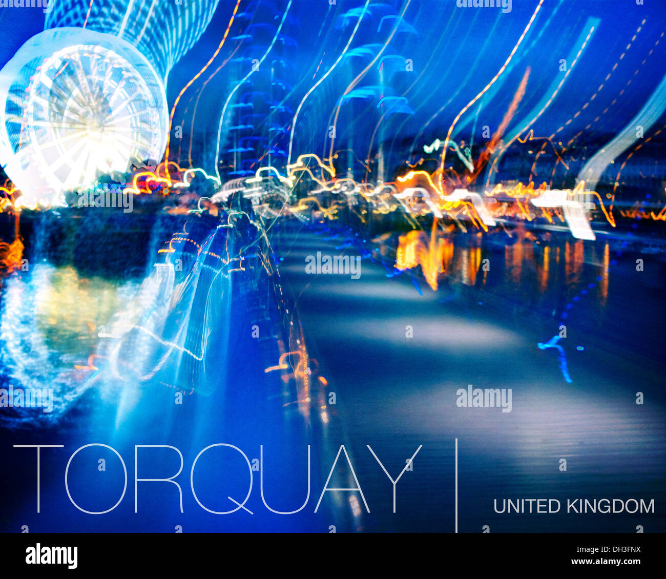 GB - DEVON: Torquay by Night (Digital Art) Stock Photo