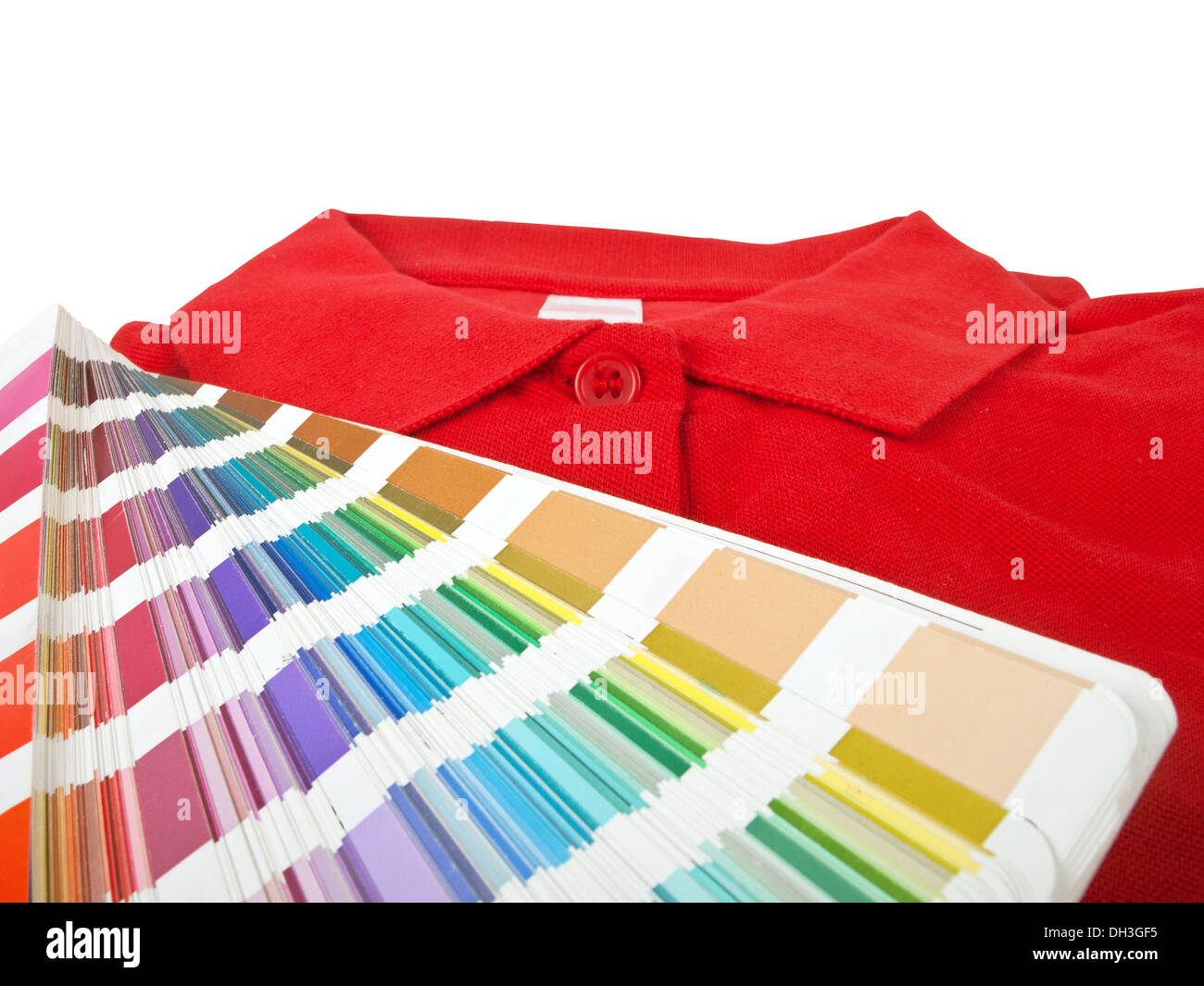 color chart and red polo t shirt Stock Photo