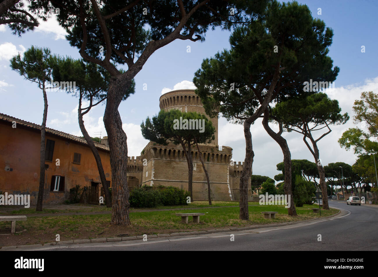Italy. Europa. Latium. Roma Ostia Antica  castle Pope Giulio II Stock Photo