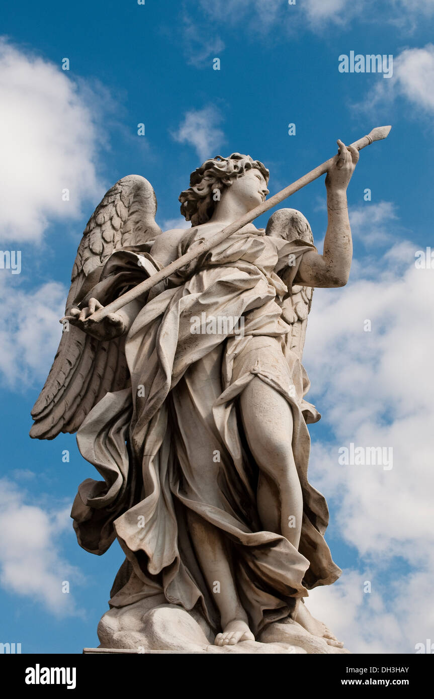Angel with the Lance on Ponte Sant'Angelo, Rome, Italy Stock Photo - Alamy