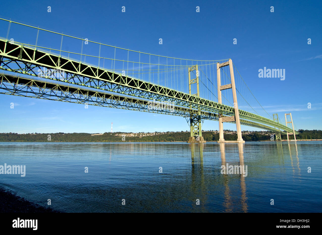 Narrows Bridge in Tacoma Washington Puget Sound Stock Photo