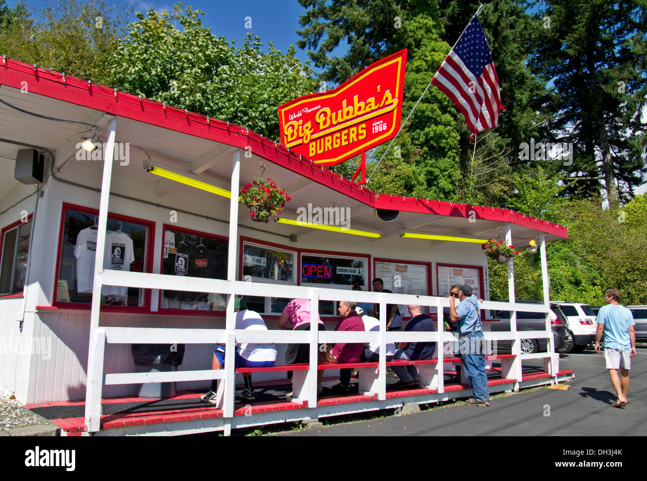 Big Budda's Burgers drive-in in Allyn Washington Stock Photo
