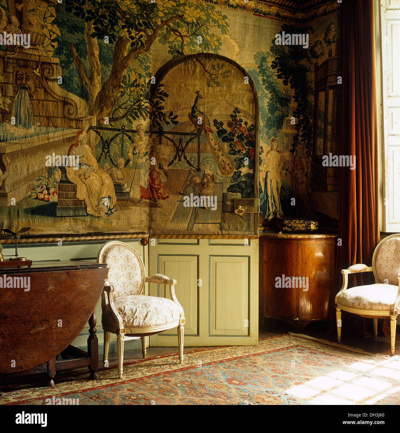 Large Tapestry With Arched Door Cut Into And Covered With