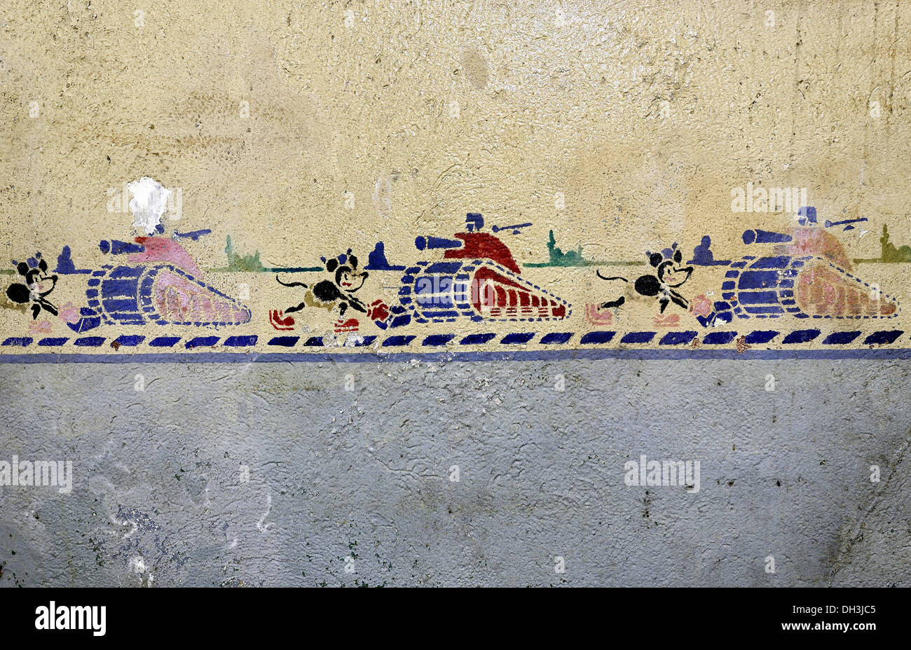 Mural painting, Galgenberg fortress, Maginot line. Stock Photo