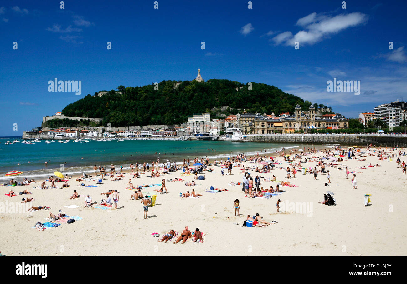 Beach of San Sebastian, Basque: Donostia, Basque Country, northern ...