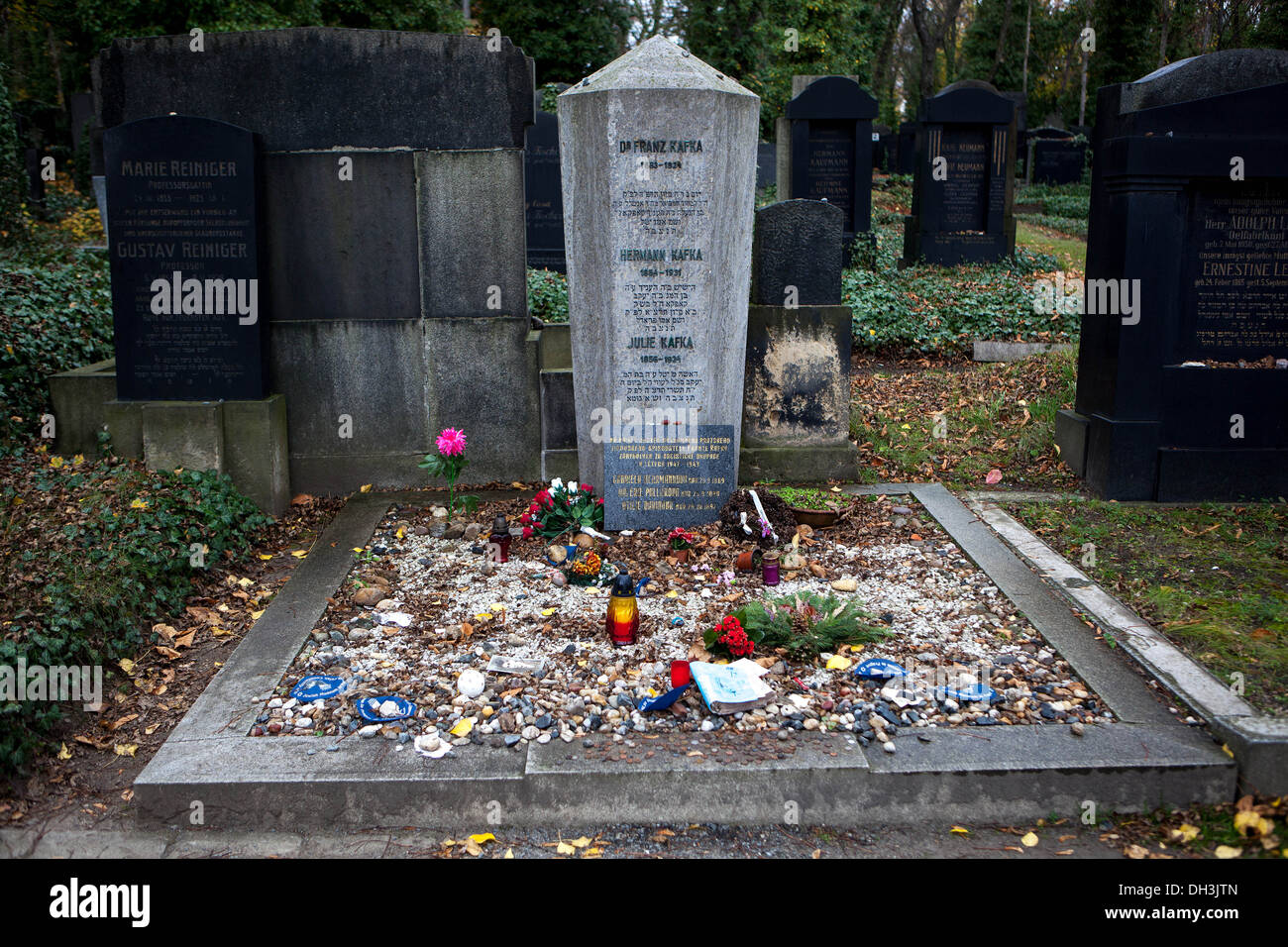 Grave of Franz Kafka Prague Jewish Cemetery, Olsany, Zizkov, Prague, Czech Republic Stock Photo
