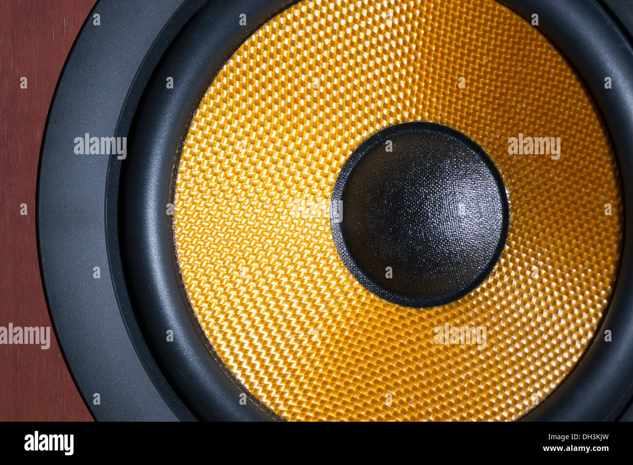 Yellow audio speaker Stock Photo Alamy