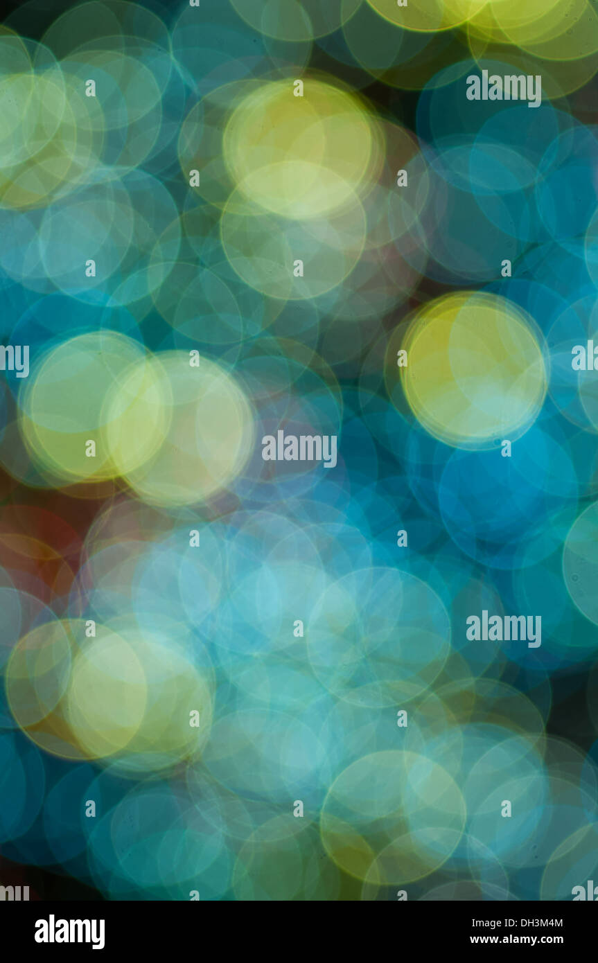 Many colored and blurred lights. Stock Photo