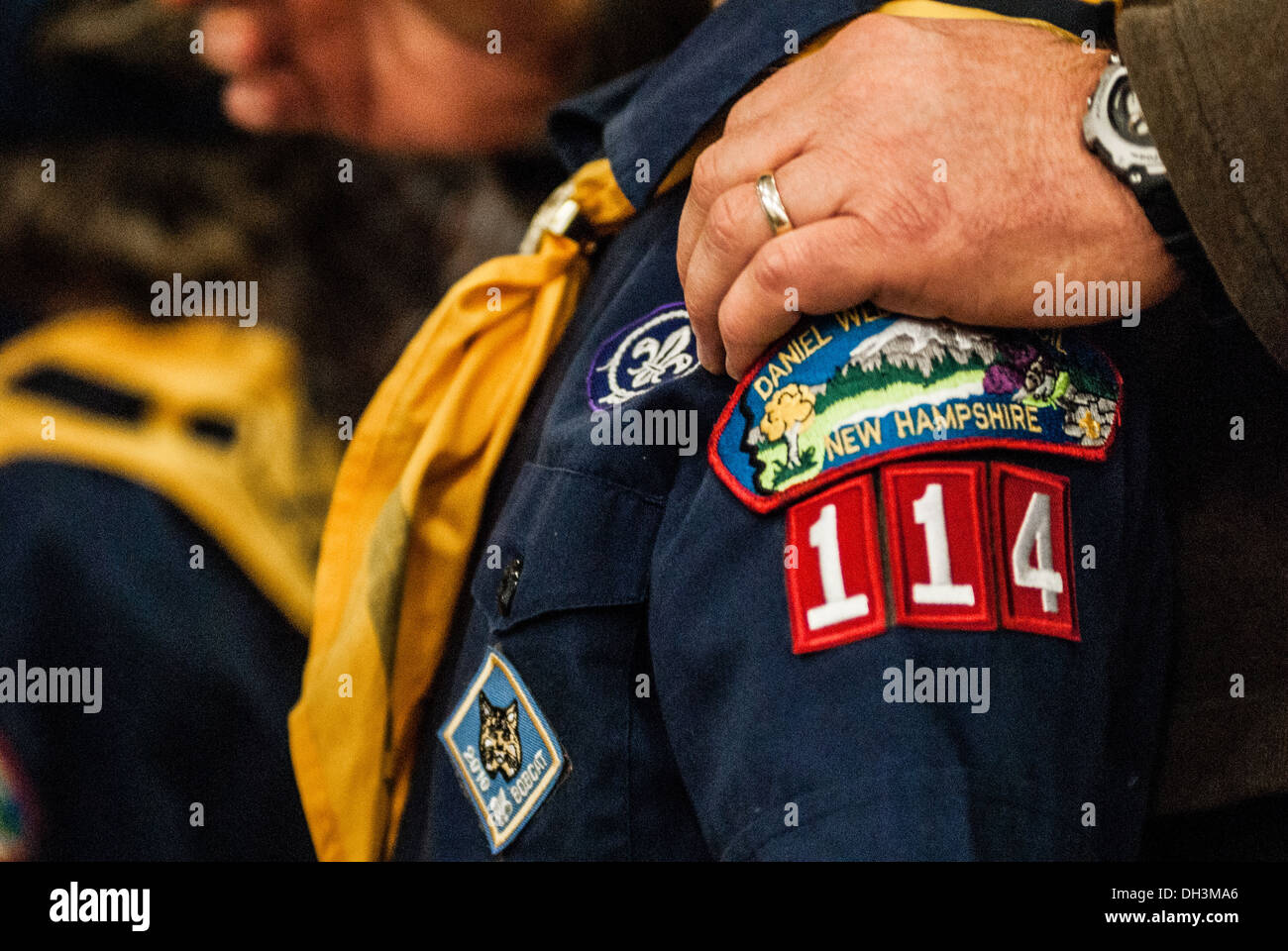 Cub Scout with Father Stock Photo