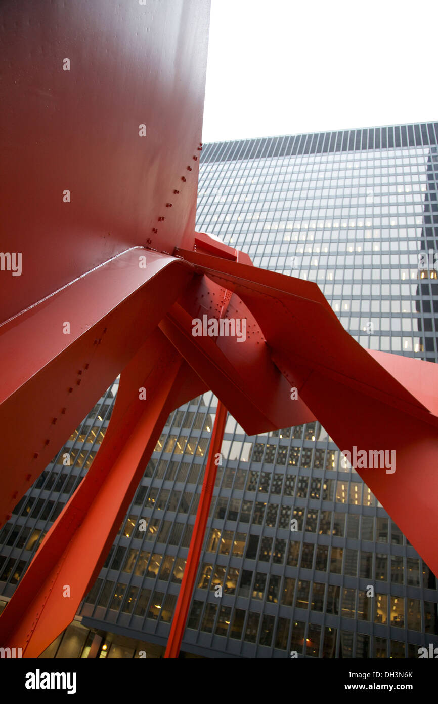 Alexander Calder's Flamingo, in the Federal Plaza in Chicago Stock Photo