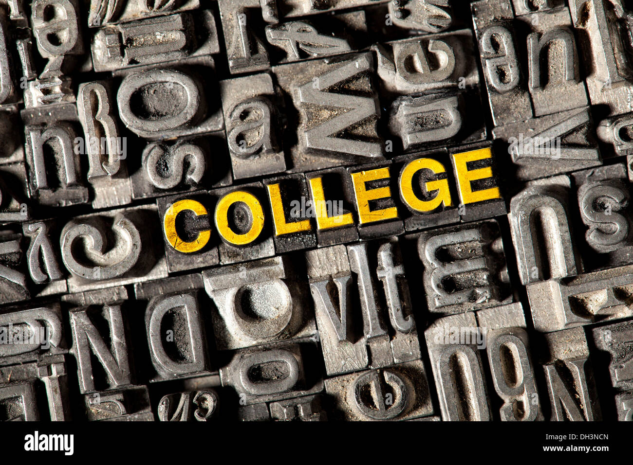 Old lead letters forming the word 