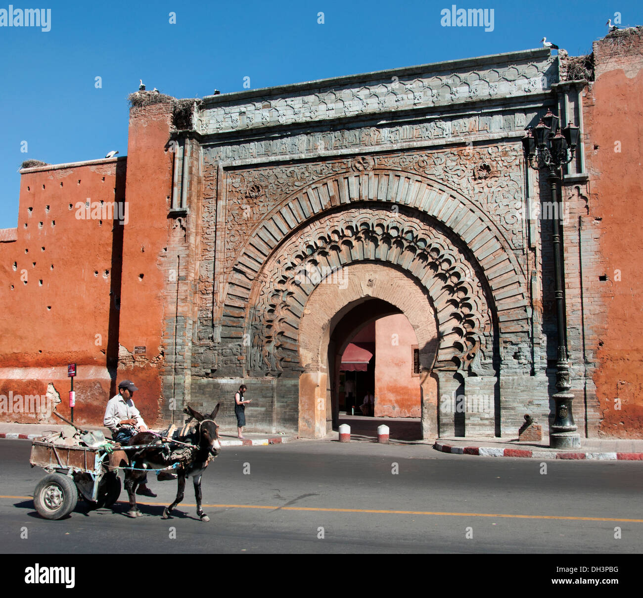 Bab Agnaou Gate 12th century ( Almohad dynasty )  City Wall Marrakesh Morocco Stock Photo