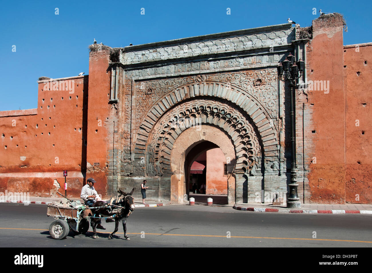 Bab Agnaou Gate 12th century ( Almohad dynasty )  City Wall Marrakesh Morocco Stock Photo