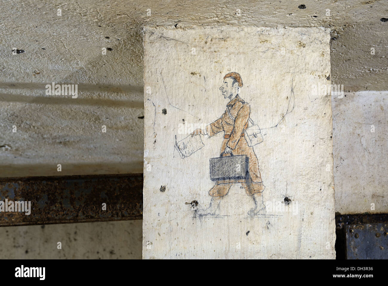 Mural painting, Bambesch artillery work, Maginot line. Stock Photo